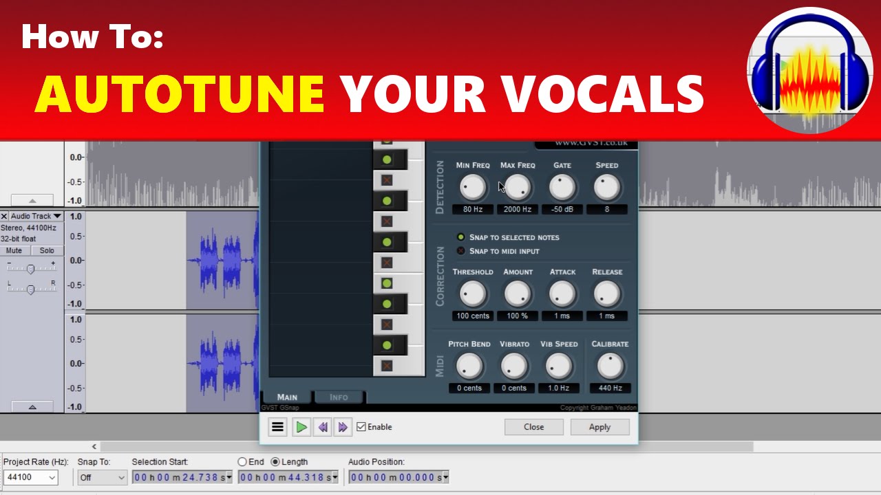 Auto tune voice effect in audacity video